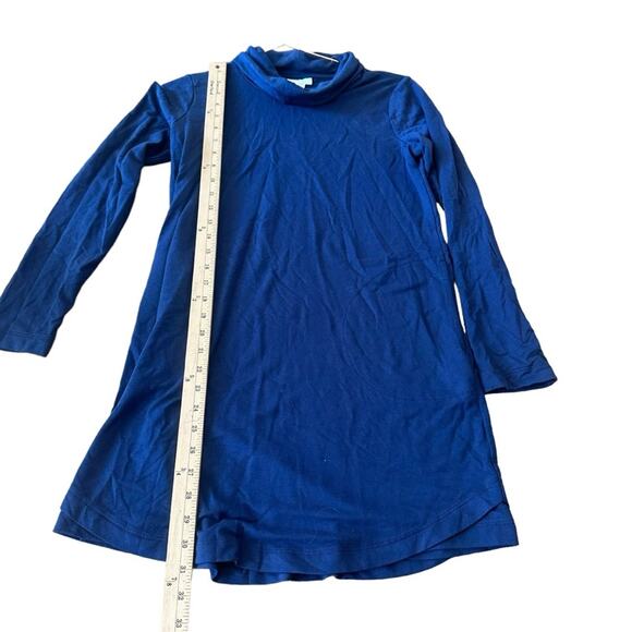 Pure jill Luxe Tencel Cowl Neck Jersey Dress Blue Long Sleeve Pockets size XS - Picture 5 of 6